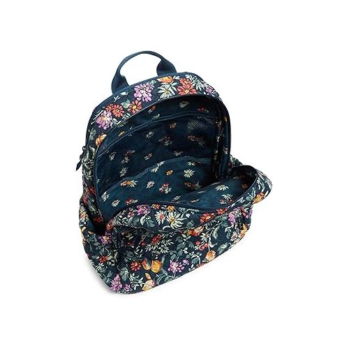  Vera Bradley Cotton Campus Backpack, Fresh-Cut Floral Green