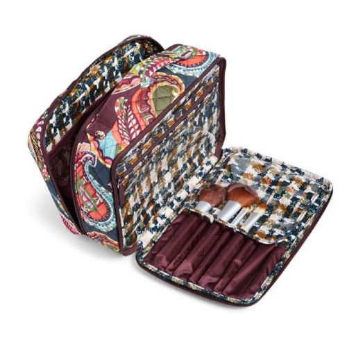  Vera Bradley Large Blush & Brush Makeup Case in Heirloom Paisley Signature Cotton