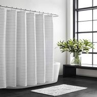 Vera Wang | Stripe Collection | 100% Cotton Lightweight Durable Shower Curtain, Simple and Elegant Style for Bathroom Decor, 70 x 72, Textured