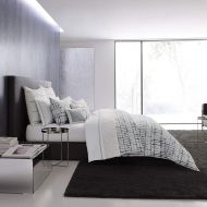 Vera Wang Shibori Grid Comforter Set, King, White