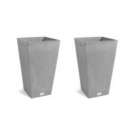 Veradek Midland Tall Square Planter - Charcoal- 24 in.-2 Pack