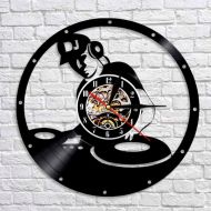 Veranikaz5go Personalized Dj Music Vinyl Record Wall Clock Modern Dj Music Gift For Boyfriend Wall Clock Vintage Birthday Gift Dj Music Custom Clock