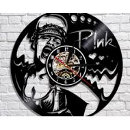 Veranikaz5go Pink Pop Music Singer Vinyl Record Wall Clock Modern Gift For Fan Wall Clock Vintage Birthday Gift For Girl Pink Pop Music Wall Art