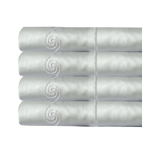  Veratex The Swirl Collection Contemporary Style 100% Egyptian Cotton Sateen 500 Thread Count Swirl Bed Sheet Set, Full, Sage