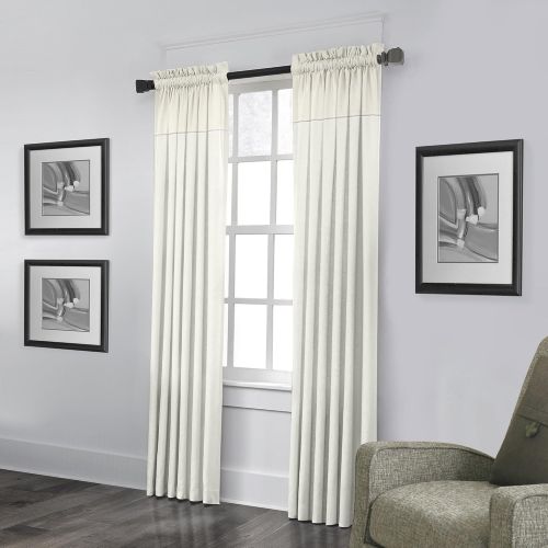  Veratex The Monterey Window Collection Made in the U.S.A. 100% Linen Living Room Rod Pocket Window Panel Curtain, Gray, 63