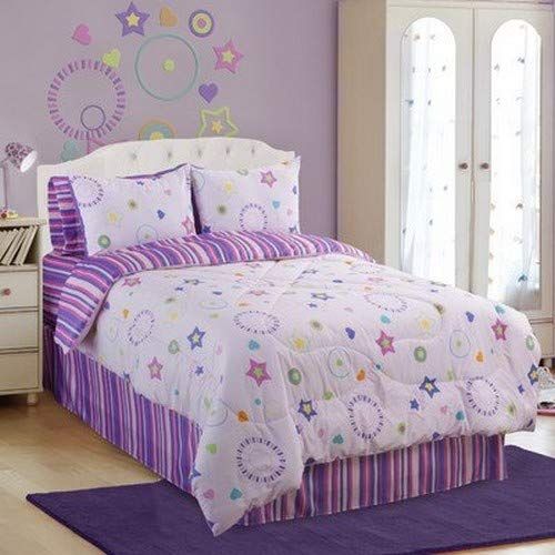  Veratex The Star Dance Bedding Collection 100% 폴리에스터 소녀 3피스 야광 이불 세트