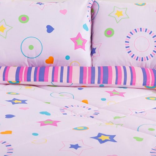  Veratex The Star Dance Bedding Collection 100% 폴리에스터 소녀 3피스 야광 이불 세트