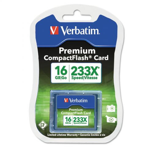  Verbatim Corporation Verbatim 16GB 233X Premium CompactFlash Memory Card
