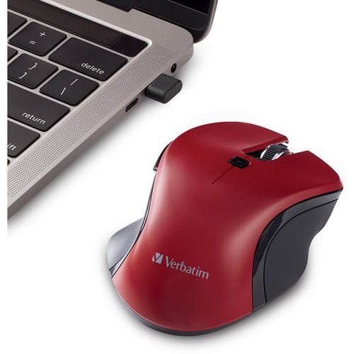  Verbatim Wireless Blue LED USB Type-C Mouse (Red)