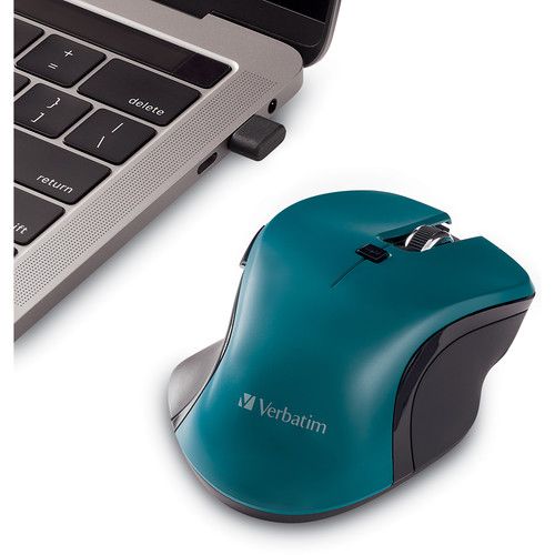  Verbatim Wireless Blue LED USB Type-C Mouse (Teal)