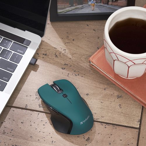  Verbatim Wireless Blue LED USB Type-C Mouse (Teal)