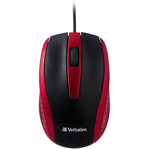  Verbatim Wired Notebook Optical Mouse (Red)