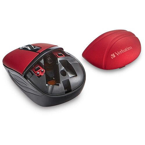  Verbatim Commuter Series Wireless Mini Travel Mouse (Red)