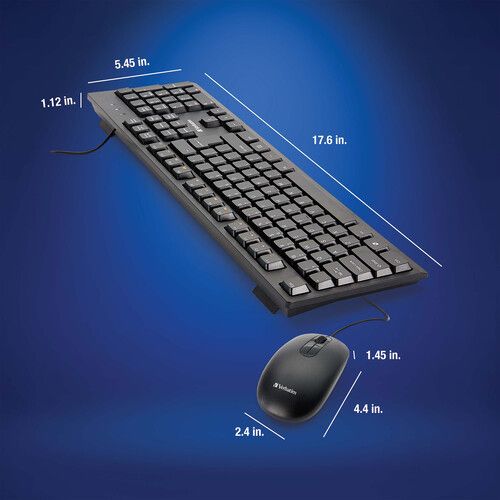  Verbatim Wired Keyboard and Mouse Bundle (Black)