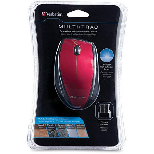  Verbatim Wireless Multi-Trac Blue LED Optical Mouse (Red)