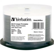 Verbatim BD-R Blu-ray 25GB DataLifePlus 16x White Inkjet Hub Printable Discs (50-Pack Spindle)