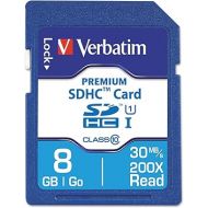 Verbatim 8GB Premium SDHC Memory Card, UHS-I V10 U1 Class 10, Blue (96318)