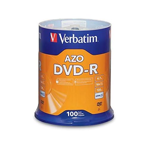  [아마존베스트]Verbatim DVD-R 4.7GB 16x AZO Recordable Media Disc - 100 Disc Spindle (FFP)