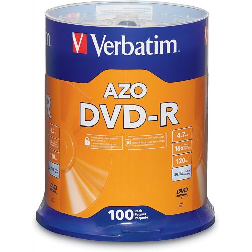  [아마존베스트]Verbatim DVD-R 4.7GB 16x AZO Recordable Media Disc - 100 Disc Spindle (FFP)