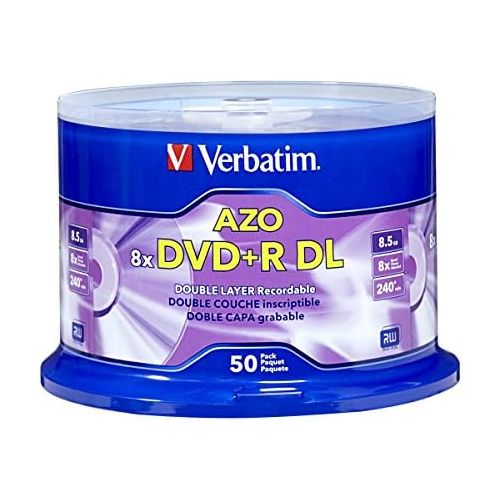  [아마존베스트]Verbatim DVD+R DL 8.5GB 8X with Branded Surface - 50pk Spindle