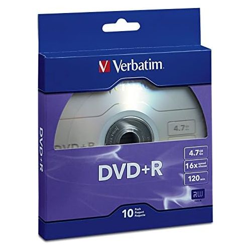 [아마존베스트]Verbatim DVD+R 4.7GB 16x Recordable Media Disc - 10 Disc Box, Purple - 97956