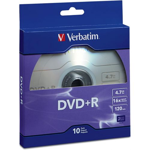  [아마존베스트]Verbatim DVD+R 4.7GB 16x Recordable Media Disc - 10 Disc Box, Purple - 97956