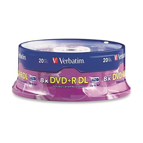  [아마존베스트]Verbatim DVD+R DL 8.5GB 8X with Branded Surface - 20pk Spindle - 95310