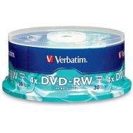[아마존베스트]Verbatim DVD-RW 4.7GB 4X with Branded Surface - 30pk Spindle, BLUE/GRAY - 95179