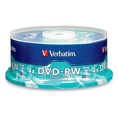  [아마존베스트]Verbatim DVD-RW 4.7GB 4X with Branded Surface - 30pk Spindle, BLUE/GRAY - 95179