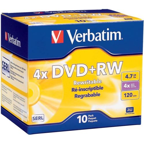  [아마존베스트]Verbatim DVD+RW 4.7GB 4X with Branded Surface - 10pk Jewel Case - 94839