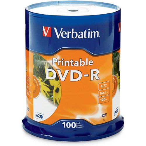  [아마존베스트]Verbatim DVD-R 4.7GB 16X White Inkjet Printable - 100pk Spindle