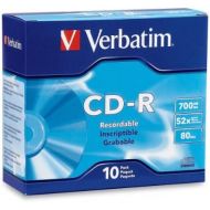 [아마존베스트]Verbatim CD-R 700MB 80 Minute 52x Recordable Disc - 10 Pack Slim Case - 94935