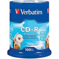 [아마존베스트]Verbatim CD-R 700MB 80 Minute 52x Recordable Disc with Blank White Surface - 100 Pack Spindle - 94712
