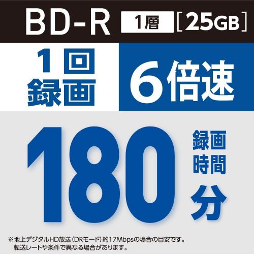  [아마존베스트]50 Verbatim Blu Ray 25 Gb Bd-r Single Layer 6X Speed Original Spindle Printable Blueray