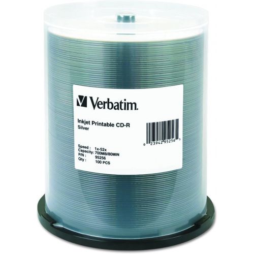  [아마존베스트]Verbatim CD-R 700MB 52X Silver Inkjet Printable Recordable Media Disc - 100pk Spindle