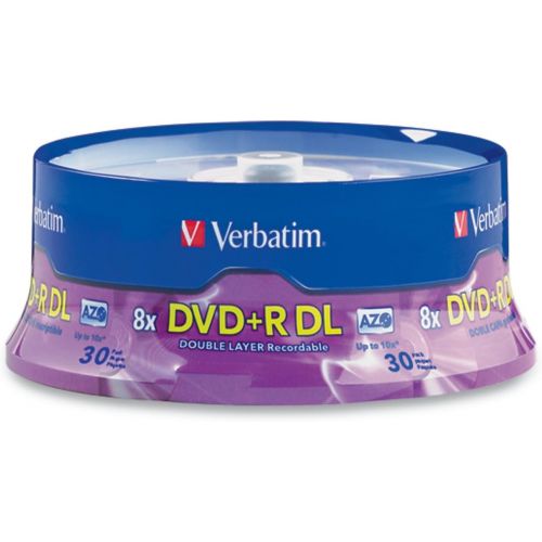  [아마존베스트]Verbatim DVD+R DL 8.5GB 8X with Branded Surface - 30pk Spindle - 96542