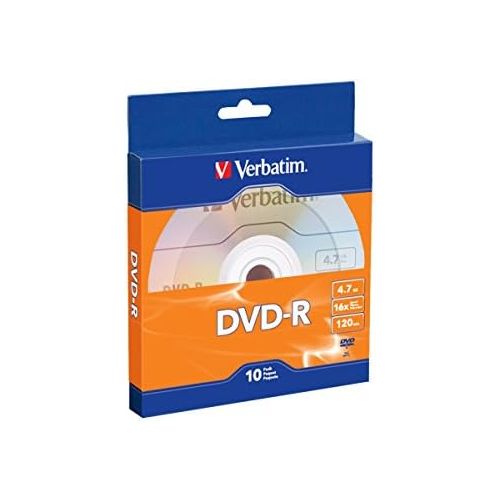  [아마존베스트]Verbatim DVD-R 4.7GB 16x Recordable Media Disc - 10 Disc Box, Blue/Orange - 97957