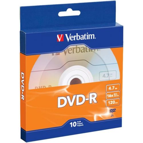  [아마존베스트]Verbatim DVD-R 4.7GB 16x Recordable Media Disc - 10 Disc Box, Blue/Orange - 97957