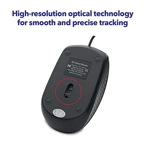  [아마존베스트]Verbatim Optical Mouse - Wired with USB Accessibility - Mac & PC Compatible - Black