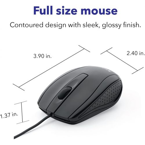  [아마존베스트]Verbatim Optical Mouse - Wired with USB Accessibility - Mac & PC Compatible - Black