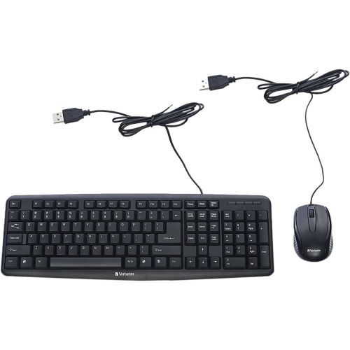  [아마존베스트]Verbatim Slimline Keyboard and Mouse - Wired with USB Accessibility - Mac & PC Compatible - Black - FFP