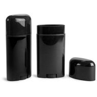 Verified Exchange 2.65 Oz. Black Polypropylene Plastic Deodorant Tubes with Black Caps (48 Tubes)