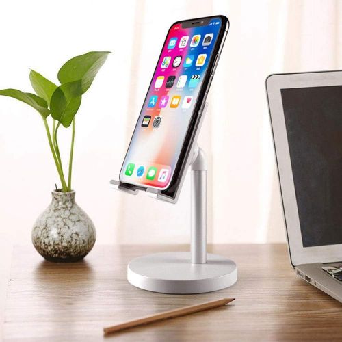  Verigle Tablet Stand Cell Phone Holder,for Desk Desktop Pro, Compatible with iPhone X / 8 iPad, Samsung, Kindle and Others Smartphones 1 Pack Silver