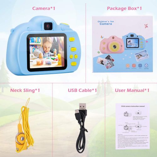  Verkstar Kids Camera Mini Toys Camera 2.4 Inches Screen HD 1080P Rechargeable Video Digital Children Camera for 3-12 Years Old Boys Girls Christmas Birthday Party Gift