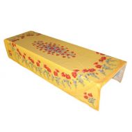 French Yellow Poppy Coated Tablecloth, 62x96 in, by Vero France