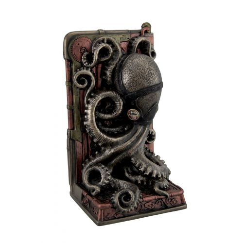  ZECKOS Steampunk Octopus Bronze Finished Single Bookend