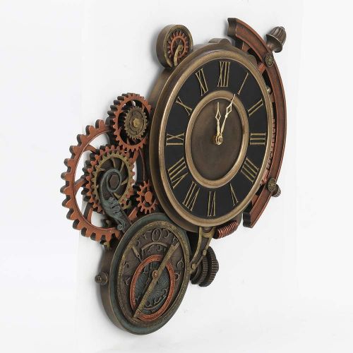  Zeckos Mechanical Steampunk Astrolabe Star Tracker Wall Clock 17 Inch