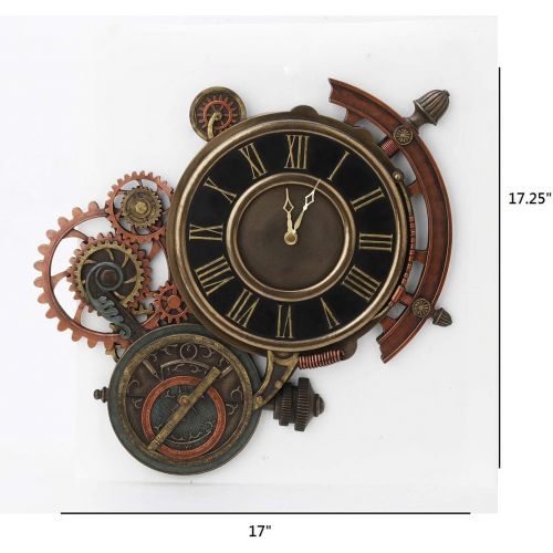  Zeckos Mechanical Steampunk Astrolabe Star Tracker Wall Clock 17 Inch