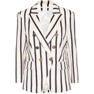 Veronica Beard Empire striped dickey blazer