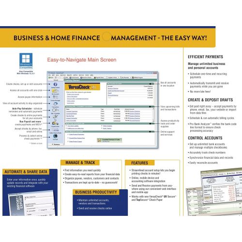  VersaCheck CS21G-1158 Studio VS 11 for Home and Business - Finance Software and Check Validation